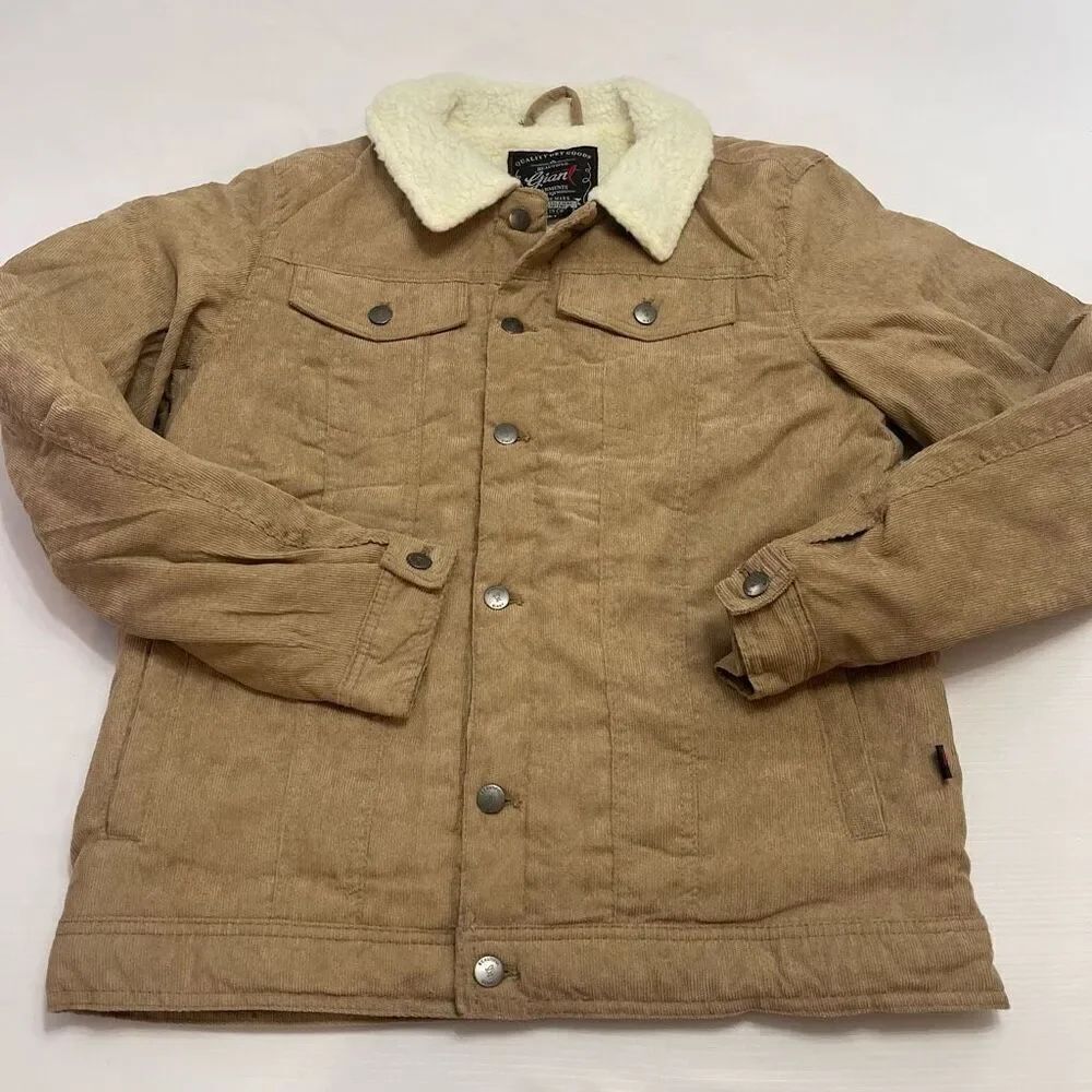Beautiful Giant Corduroy Sherpa Y2K Trucker Jacket Size Medium New